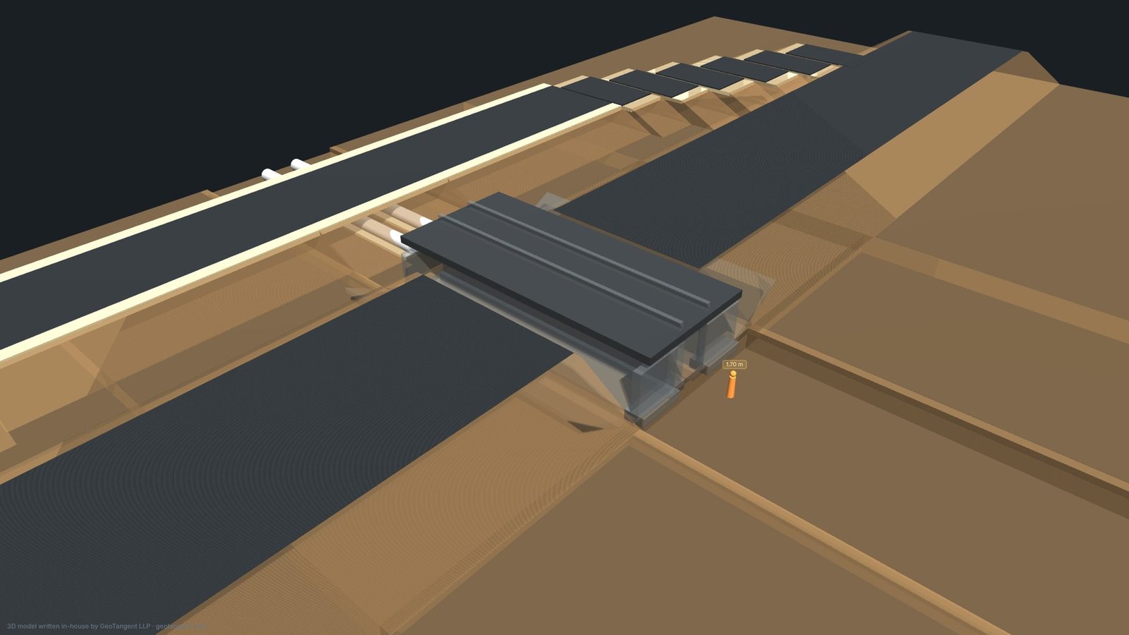 Slab culvert with traffic diversion 3D model